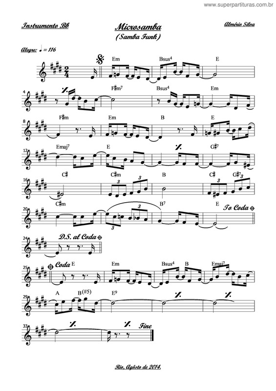 Partitura da música Microsamba