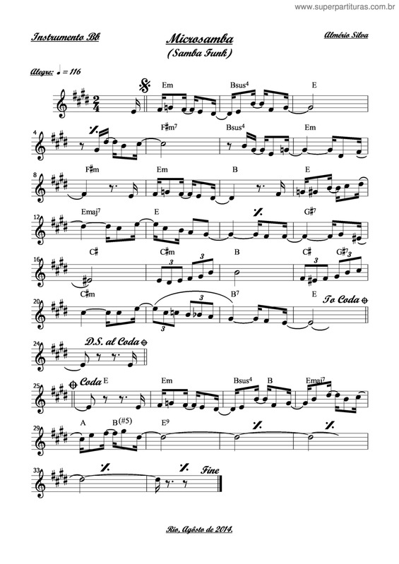 Partitura da música Microsamba