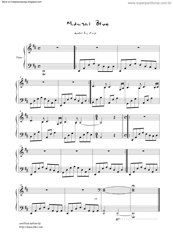 Partitura da música Midnight Blue