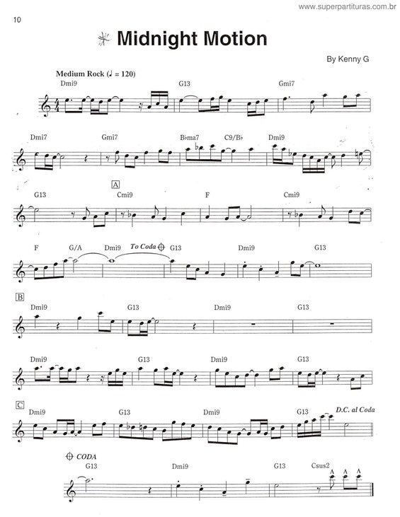 Partitura da música Midnight Motion