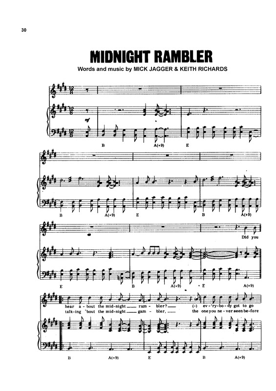 Partitura da música Midnight Rambler