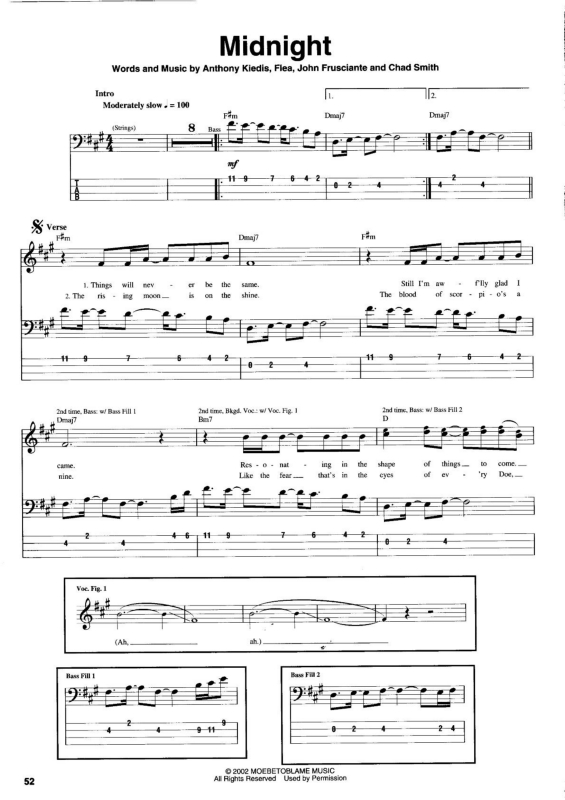 Partitura da música Midnight