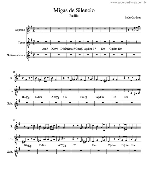 Partitura da música Migas De Silencio