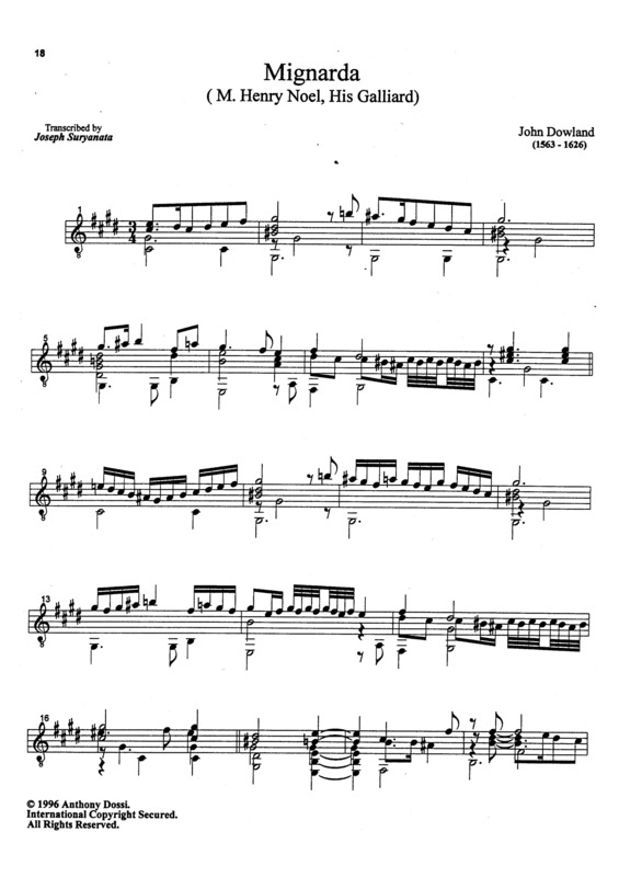 Partitura da música Mignarda