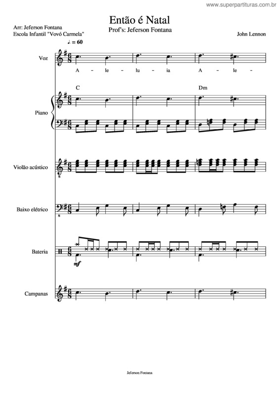 Partitura da música Miguel – Migue Coelho Ento  Natal Happy Xmas