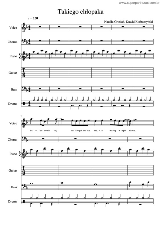 Partitura da música Mikromusic – Takiego Chlopaka