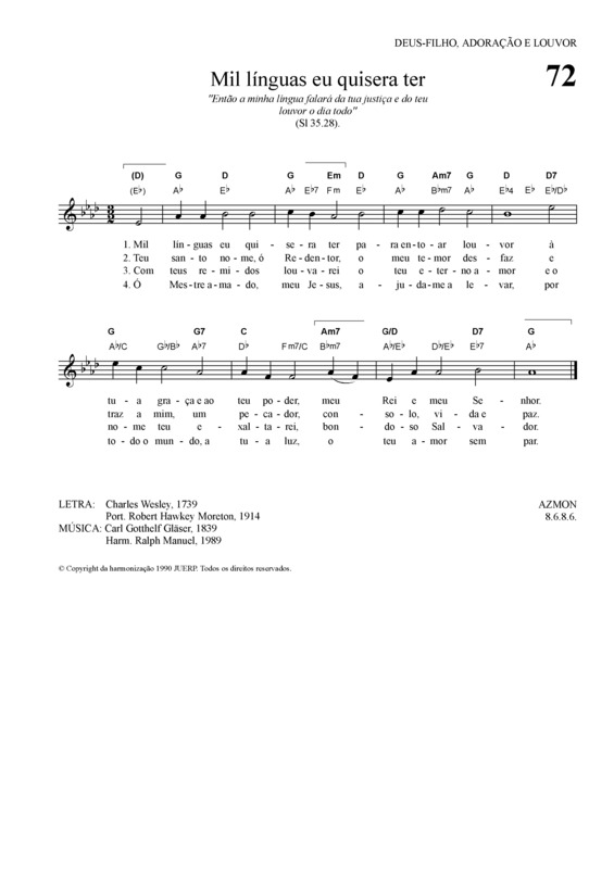 Partitura da música Mil Línguas Eu Quisera Ter