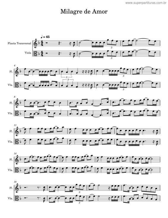 Partitura da música Milagre De Amor v.3