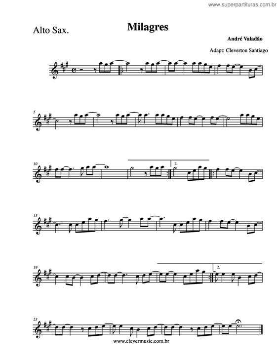 Partitura da música Milagres v.4