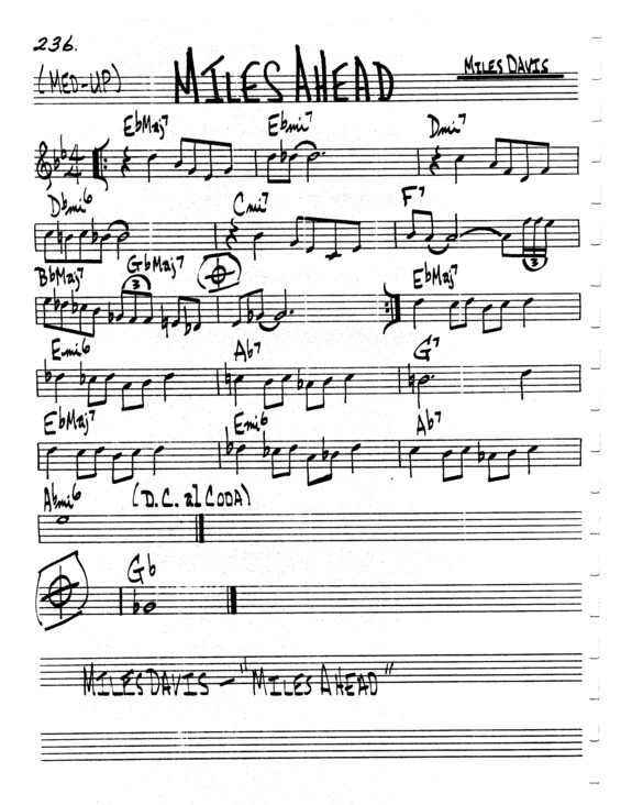 Partitura da música Miles Ahead v.6