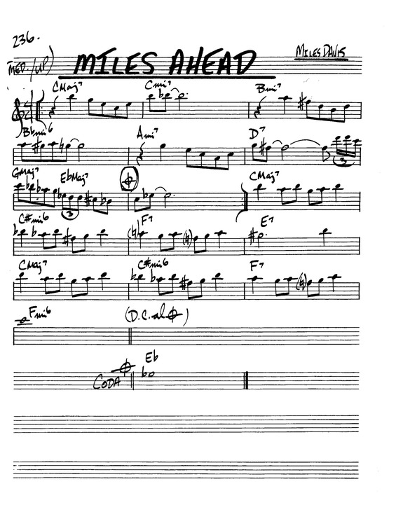 Partitura da música Miles Ahead