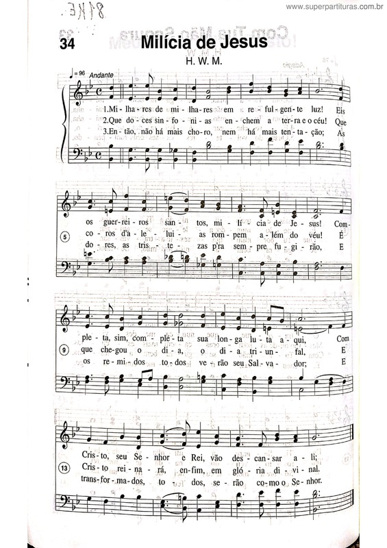 Partitura da música Milícia De Jesus v.2