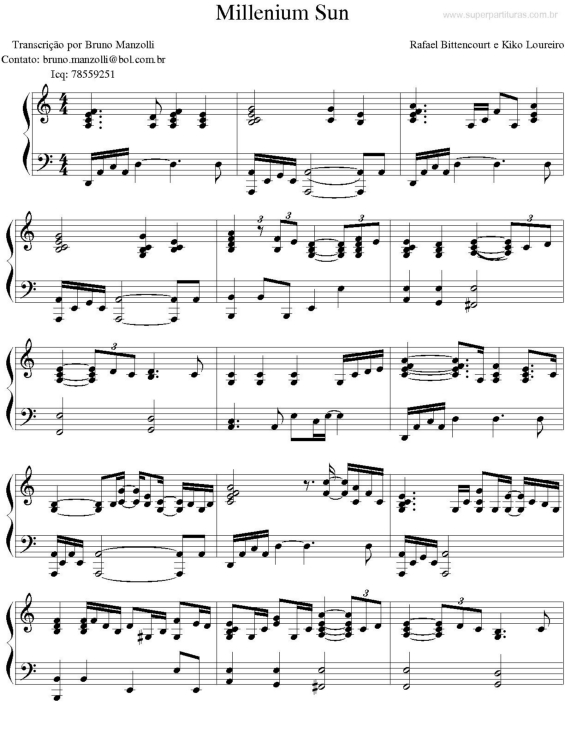 Partitura da música Millenium Sun