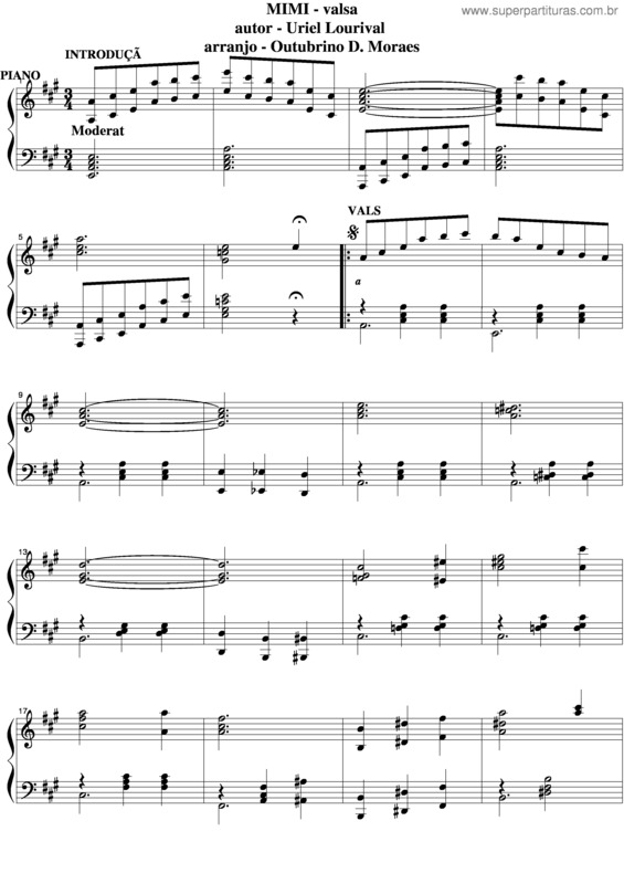 Partitura da música Mimi v.2