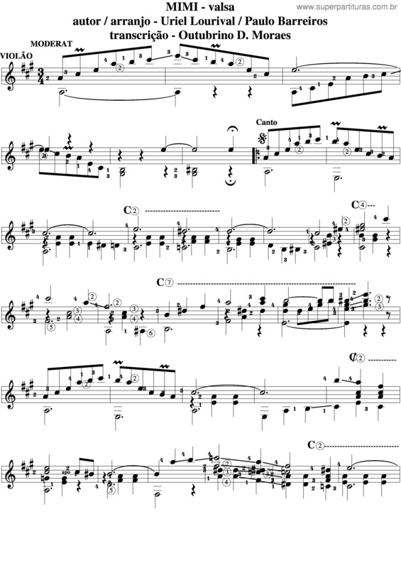 Partitura da música Mimi