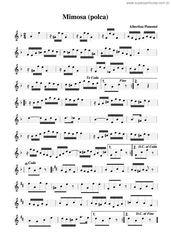 Partitura da música Mimosa v.4