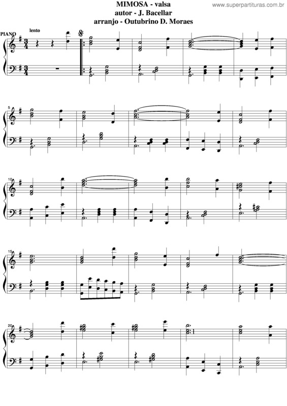 Partitura da música Mimosa v.6