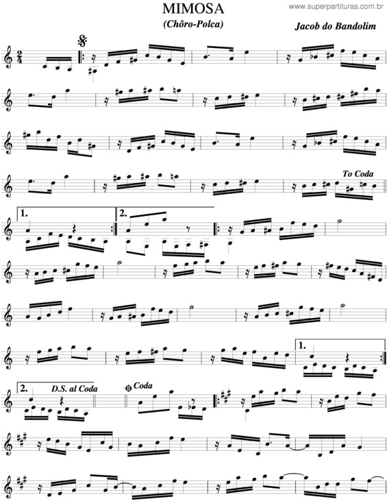 Partitura da música Mimosa