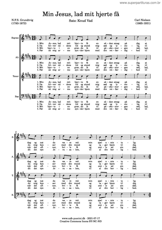 Partitura da música Min Jesus, Lad Mit Hjerte Få – Carl Nielsen