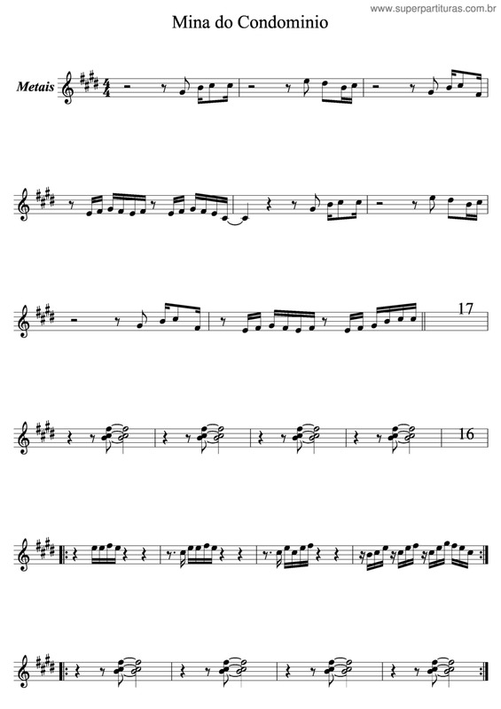 Partitura da música Mina Do Condomínio v.2