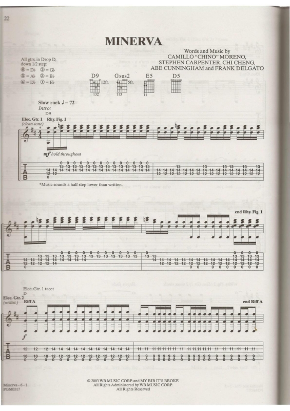 Partitura da música Minerva