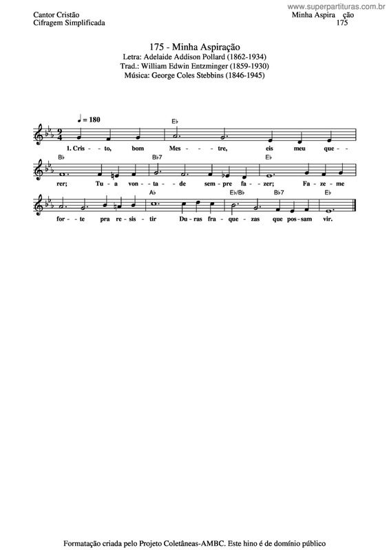 Partitura da música Minha Aspiração