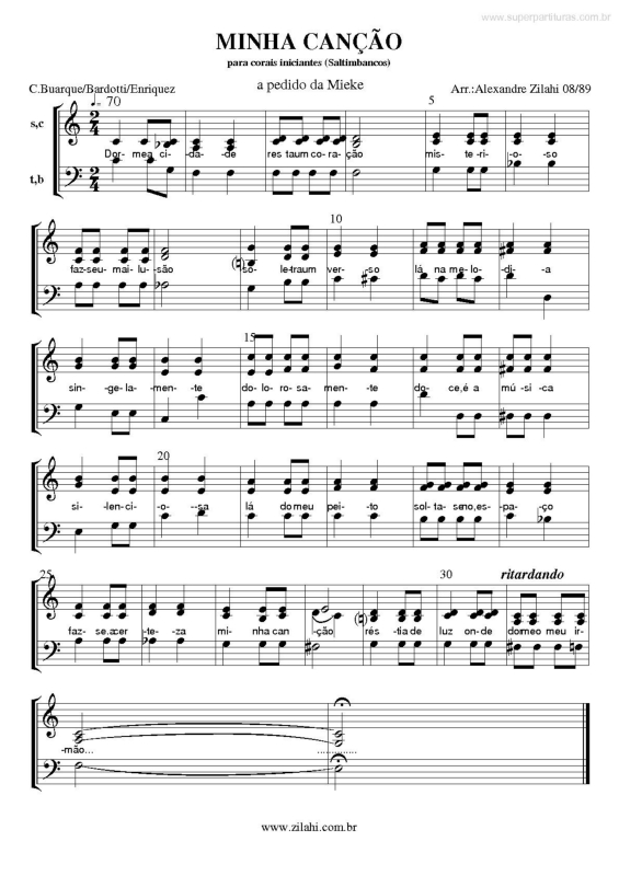 Partitura da música Minha Canção