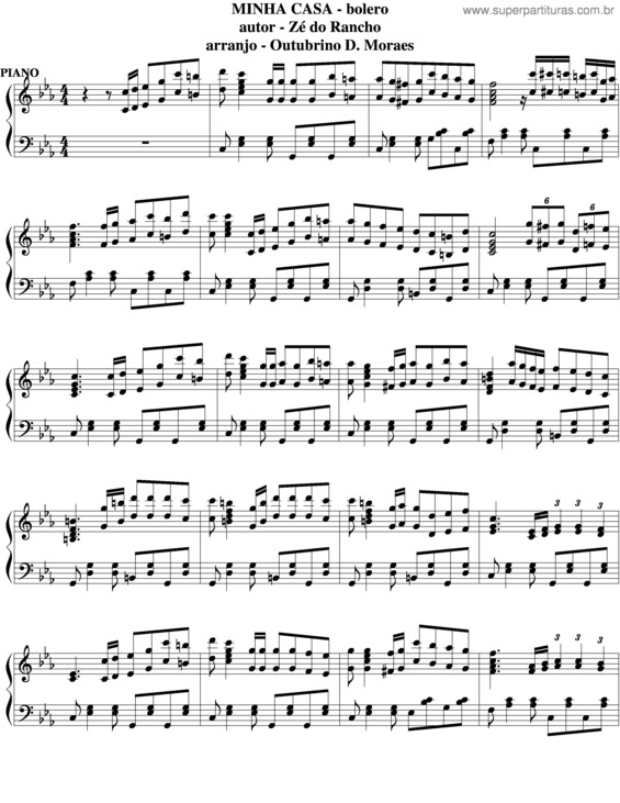 Partitura da música Minha Casa v.3