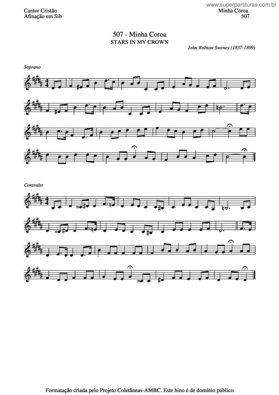 Partitura da música Minha Coroa v.3