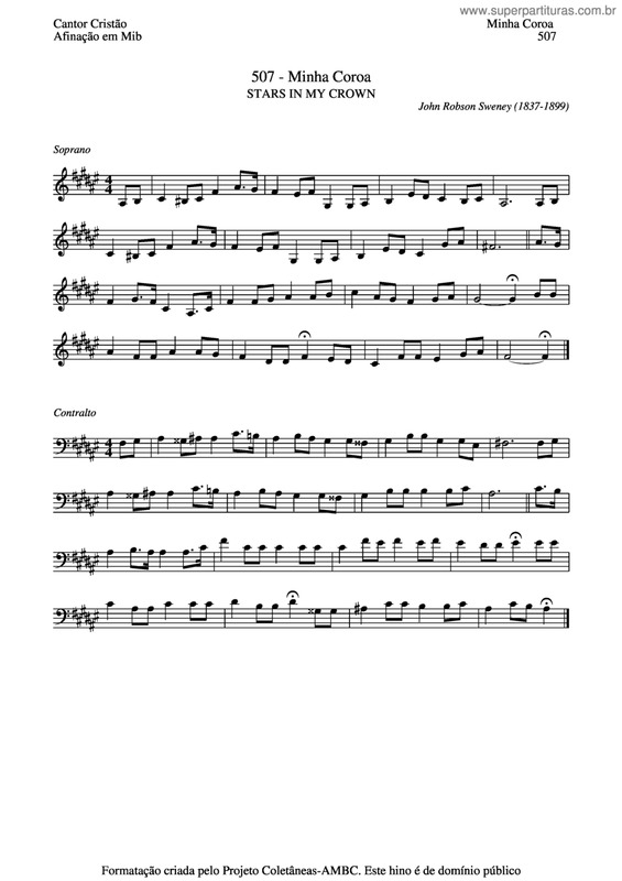 Partitura da música Minha Coroa v.4