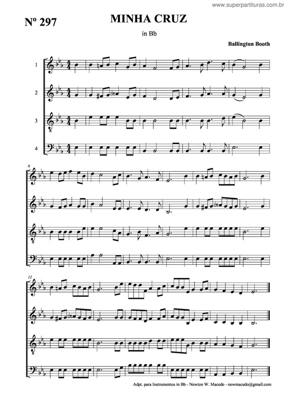 Partitura da música Minha Cruz v.2