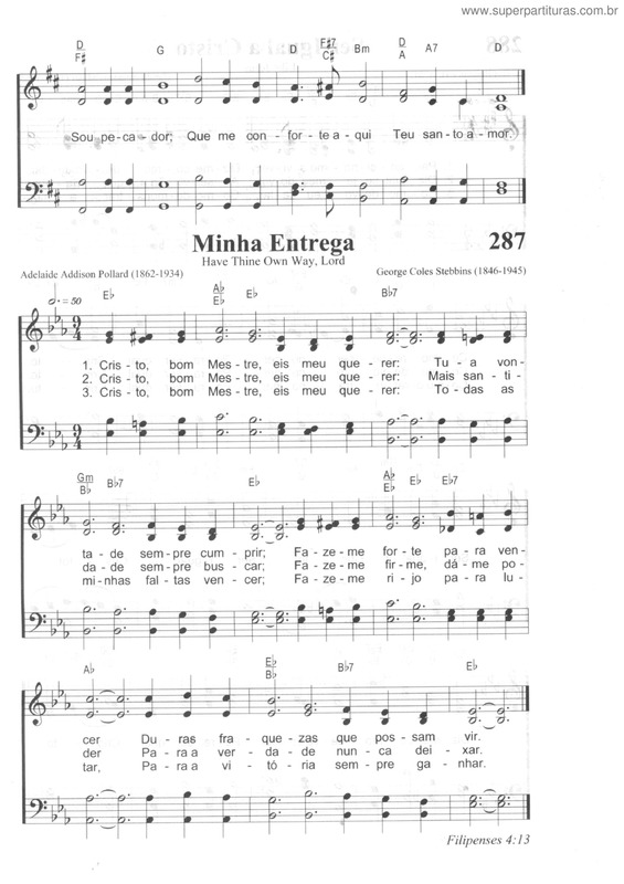 Partitura da música Minha Entrega