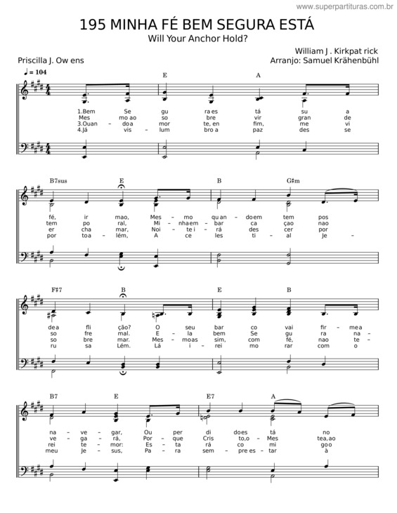 Partitura da música Minha Fé Bem Segura Está v.3