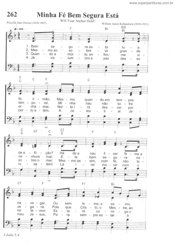 Partitura da música Minha Fé Bem Segura Está