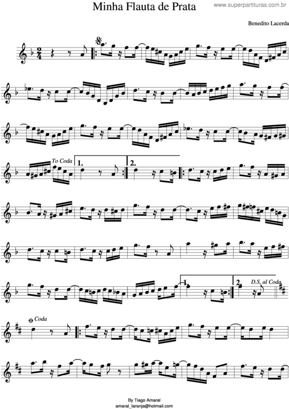 Partitura da música Minha Flauta De Prata