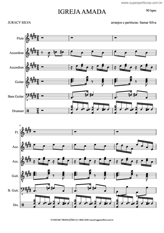Partitura da música Minha Igreja Amada