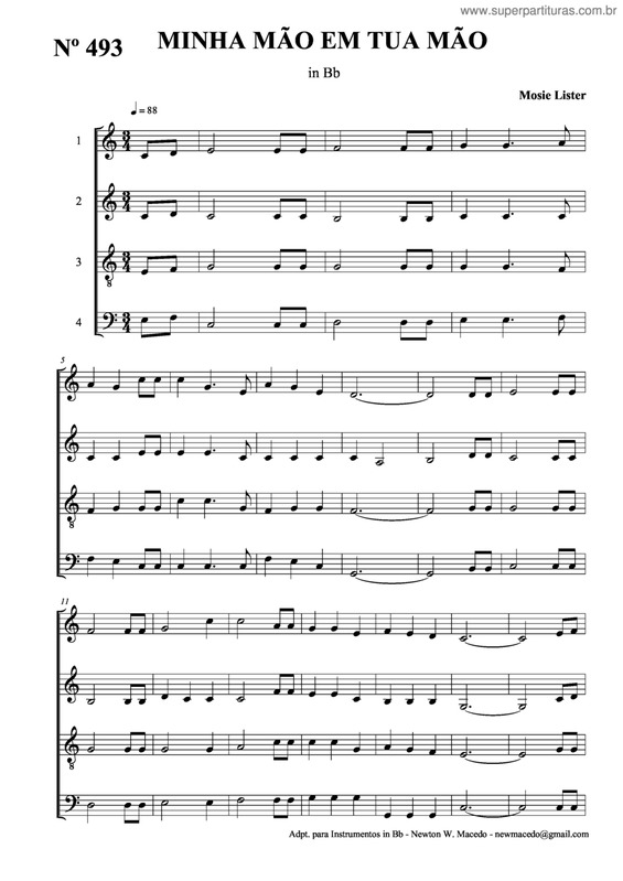 Partitura da música Minha Mão Em Tua Mão v.2