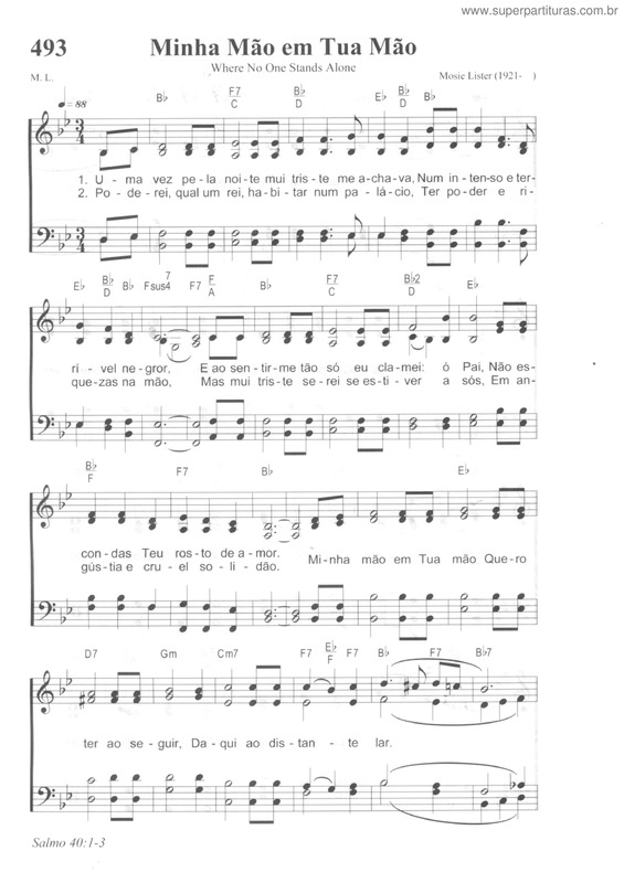 Partitura da música Minha Mão Em Tua Mão