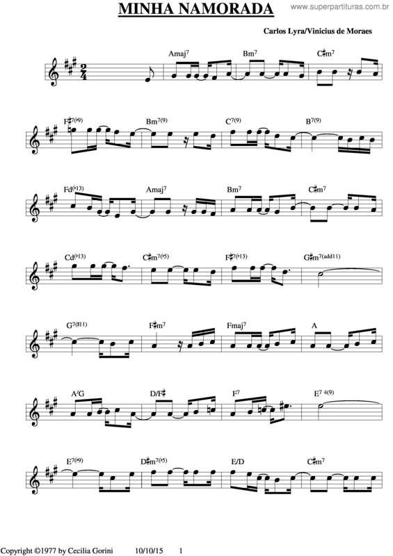 Partitura da música Minha Namorada v.2