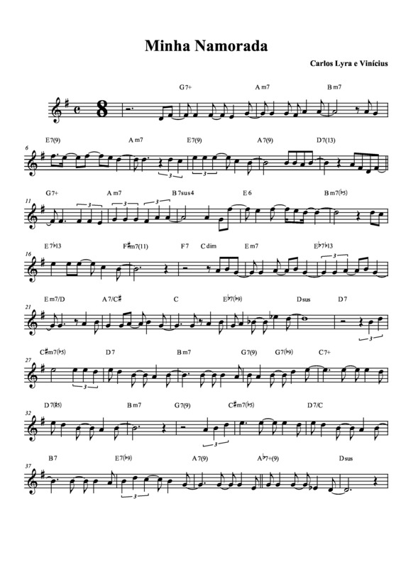 Partitura da música Minha Namorada v.4