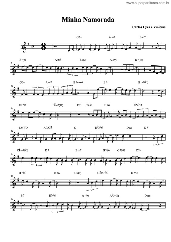 Partitura da música Minha Namorada v.6