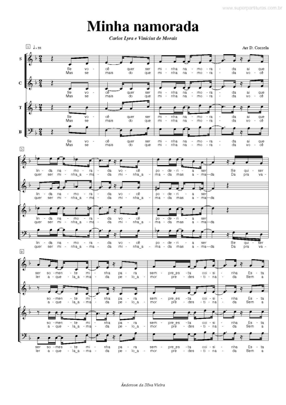 Partitura da música Minha Namorada