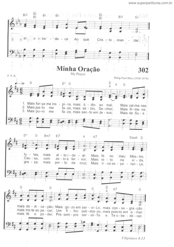 Partitura da música Minha Oração