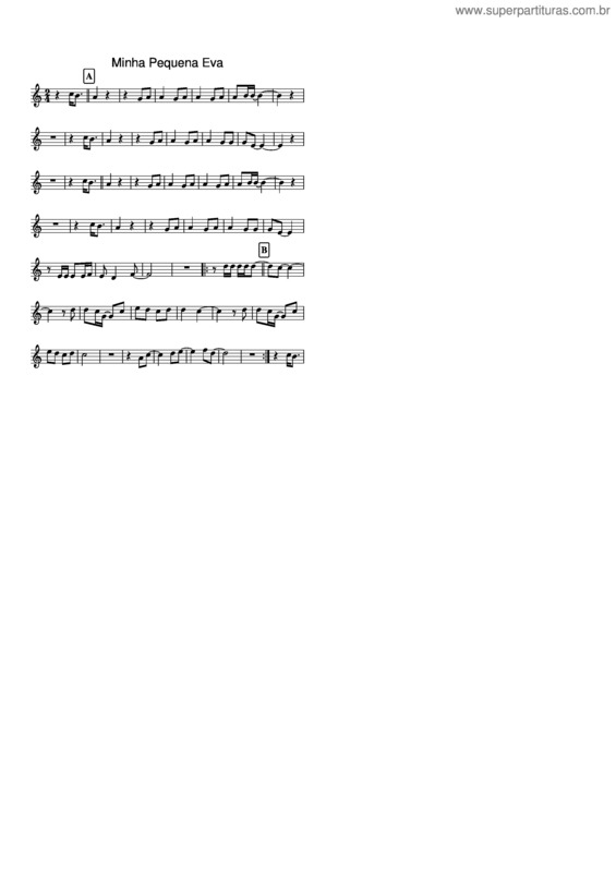 Partitura da música Minha Pequena Eva – Rádio Táxi