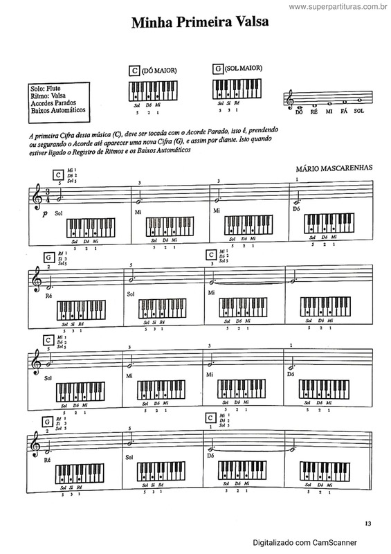 Partitura da música Minha Primeira Valsa v.2