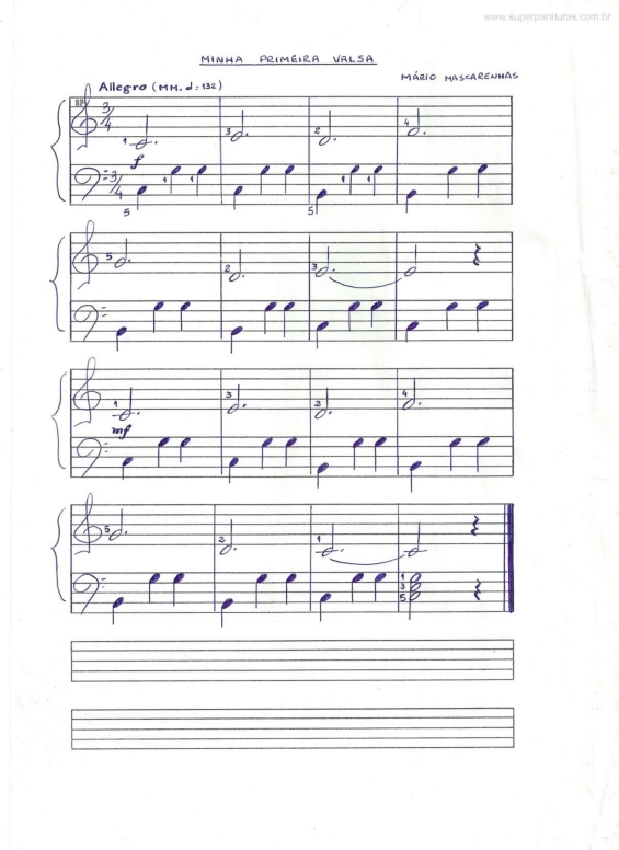 Partitura da música Minha Primeira Valsa