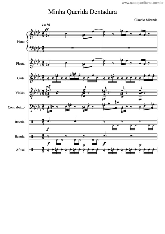 Partitura da música Minha Querida Dentadura
