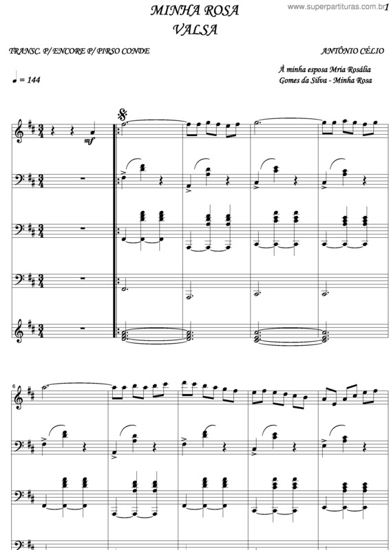 Partitura da música Minha Rosa v.2