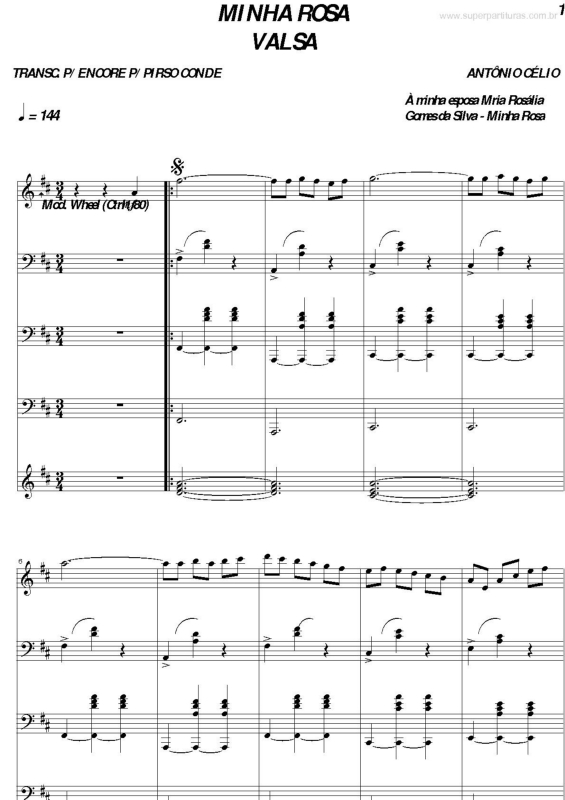 Partitura da música Minha Rosa