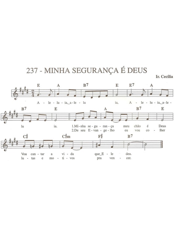 Partitura da música Minha Segurança é Deus